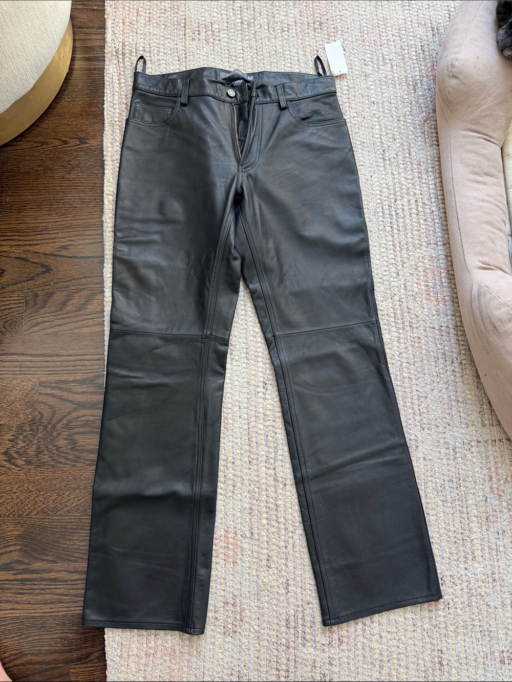 VINTAGE BUT WITH TAGS - never worn GAP Black Authentic Leather Jeans